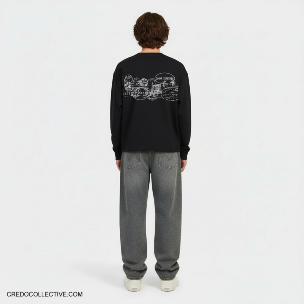 Travel Archive Longsleeve | Midnight Black