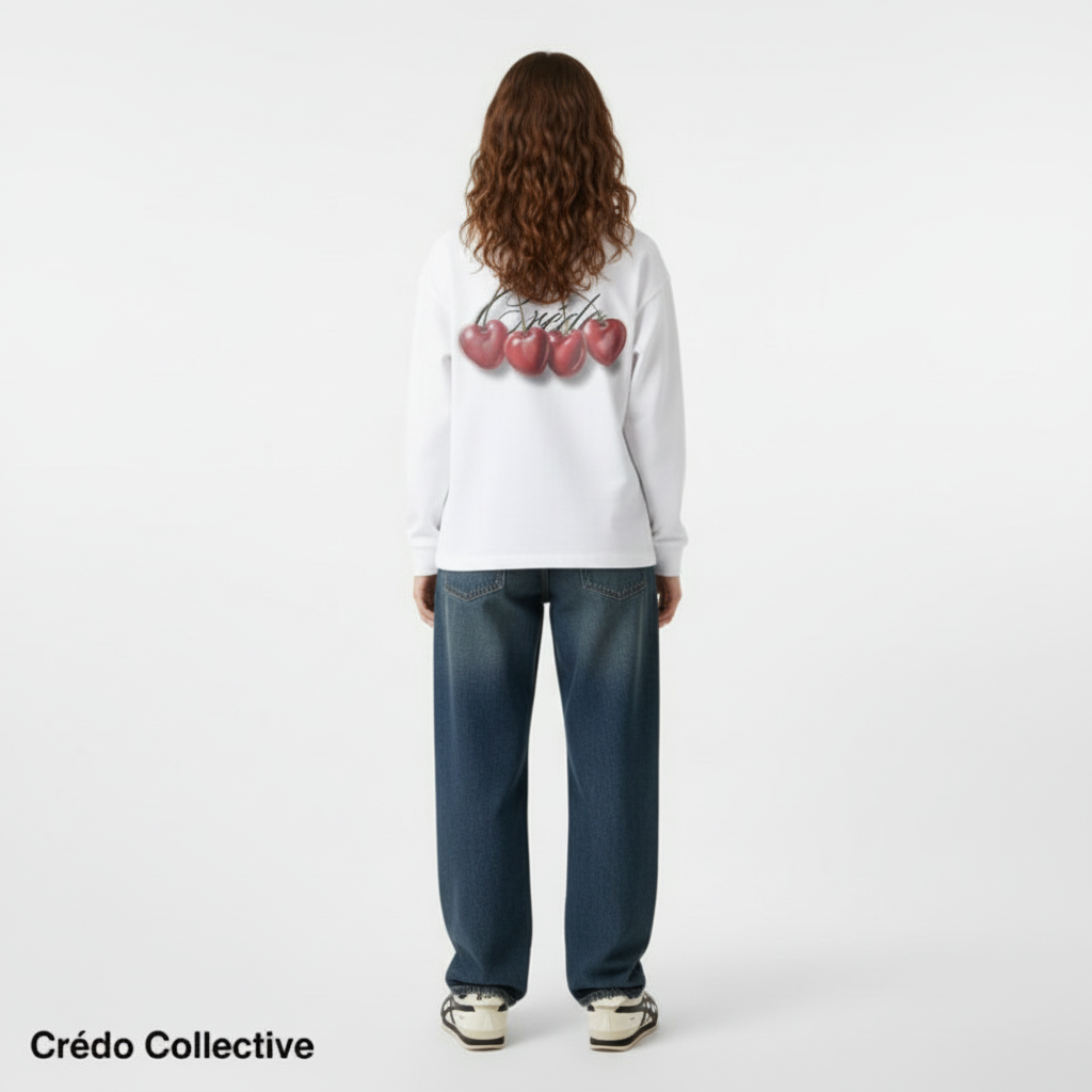 Cherry Motion Longsleeve | Pearl White