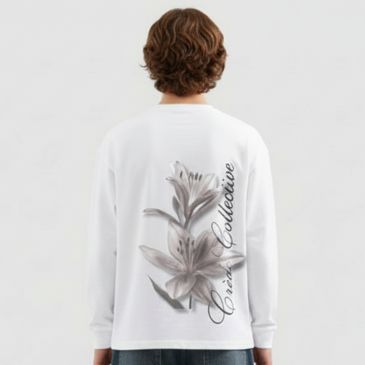 Floral Bloom Longsleeve | Pearl White