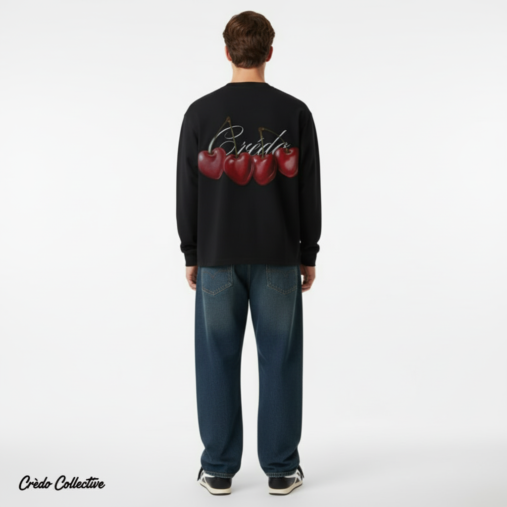 Cherry Motion Longsleeve | Midnight Black