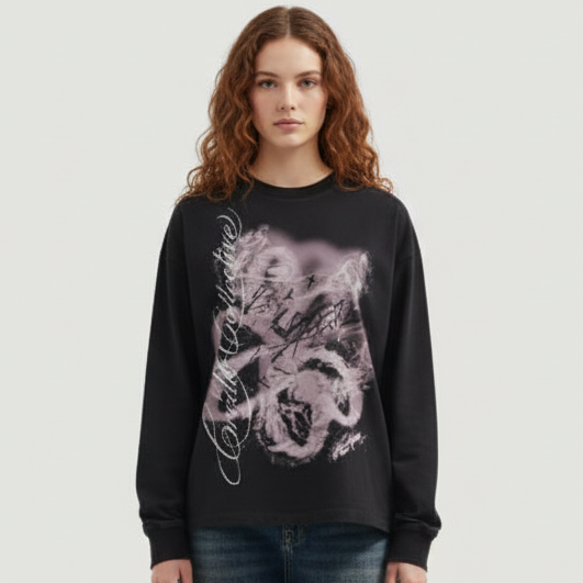Fragmented Rosé Longsleeve | Midnight Black