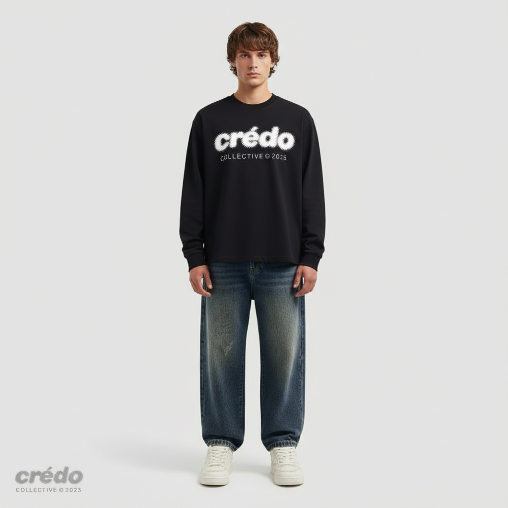 Digital Mark Longsleeve | Midnight Black