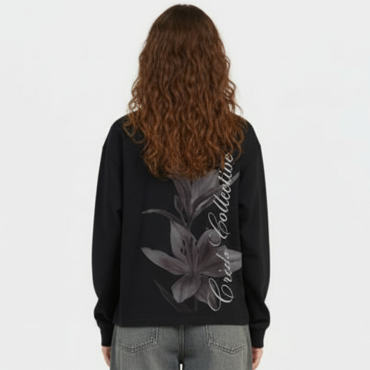 Floral Bloom Longsleeve | Midnight Black