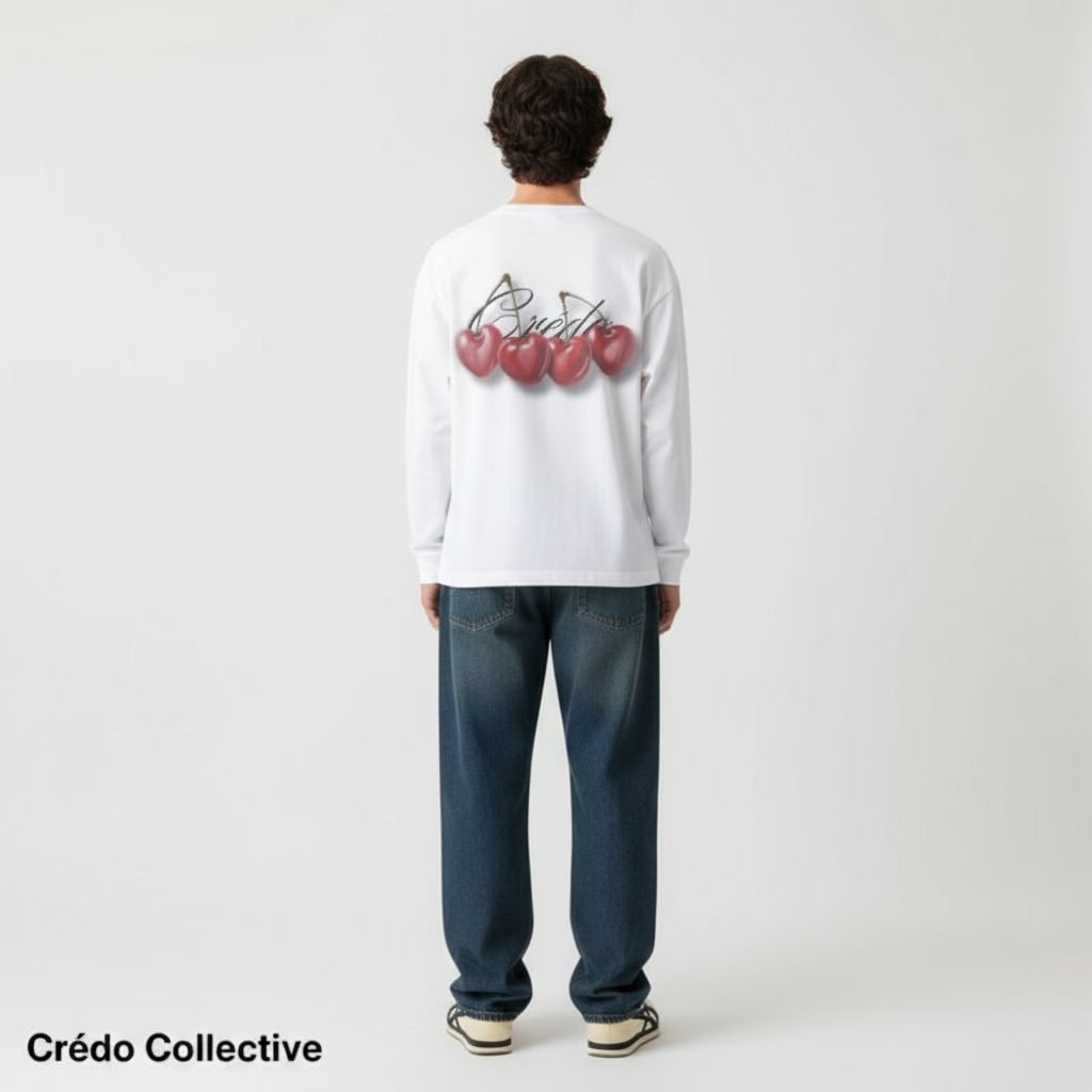Cherry Motion Longsleeve | Pearl White