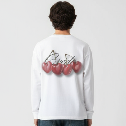 Cherry Motion Longsleeve | Pearl White