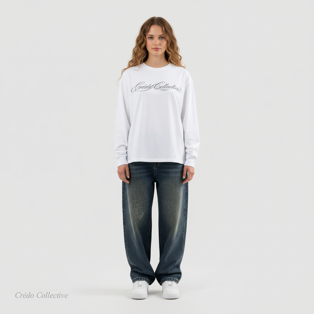 Collective Signature Longsleeve | Pearl White