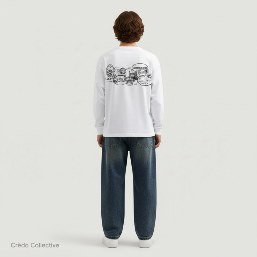 Travel Archive Longsleeve | Pearl White