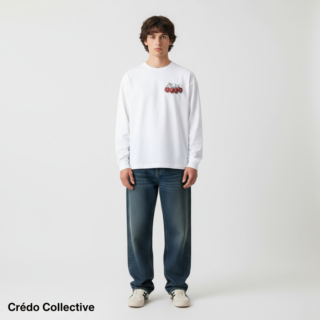 Cherry Motion Longsleeve | Pearl White