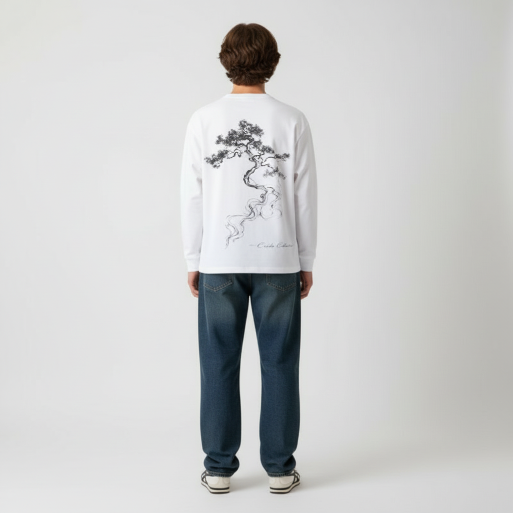 Bonsai Flow Longsleeve | Pearl White