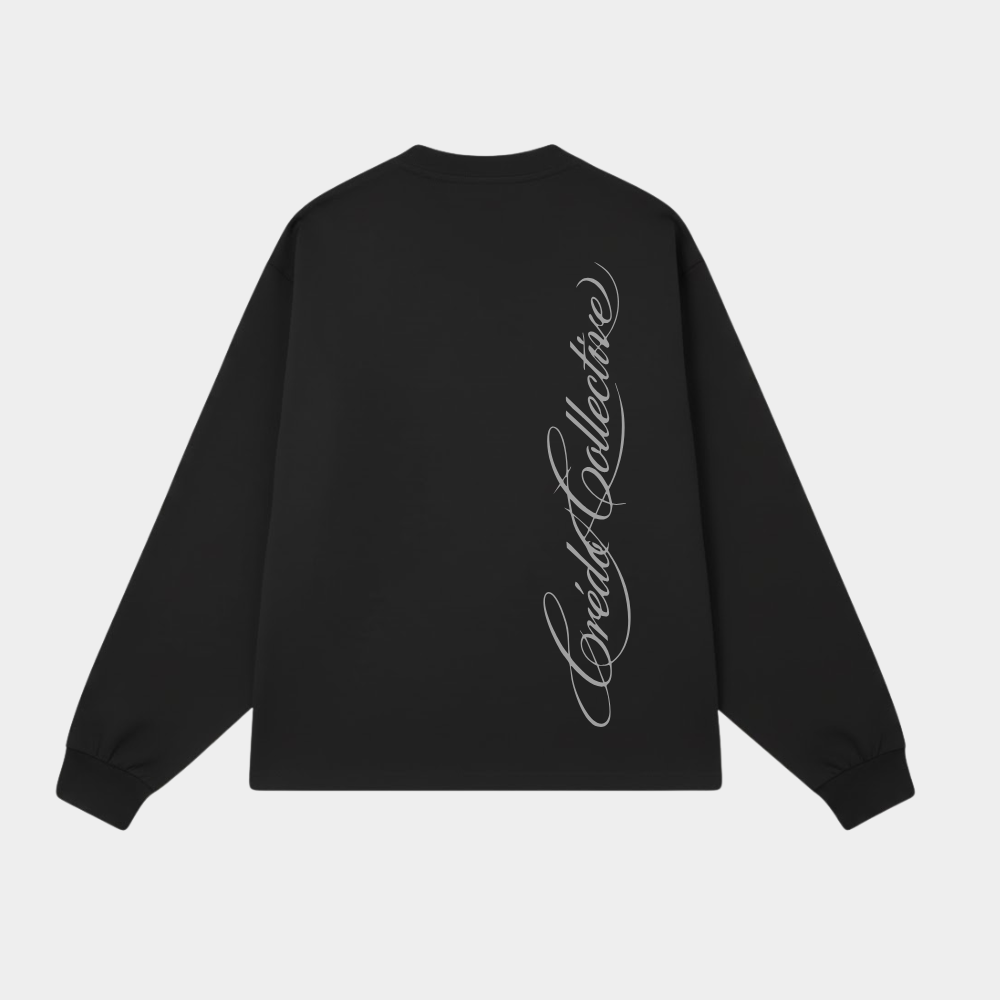 Vertical Signature Longsleeve | Midnight Black