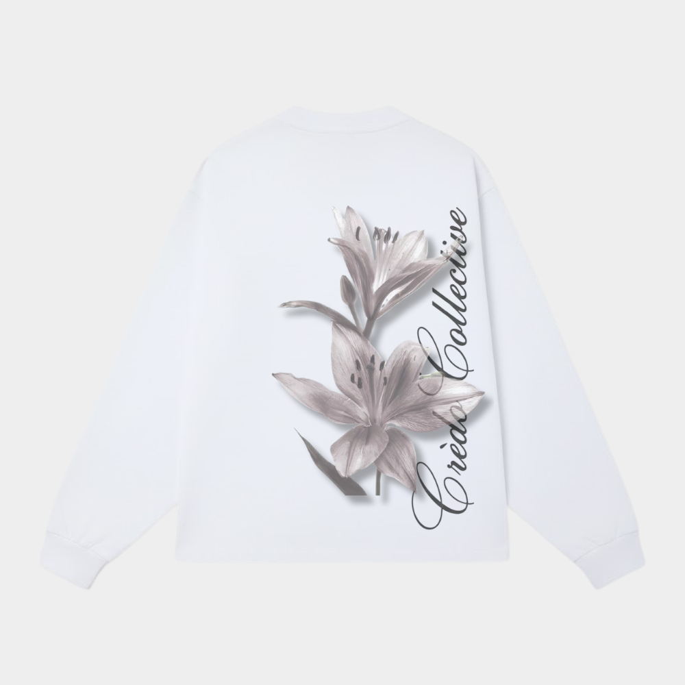 Floral Bloom Longsleeve | Pearl White