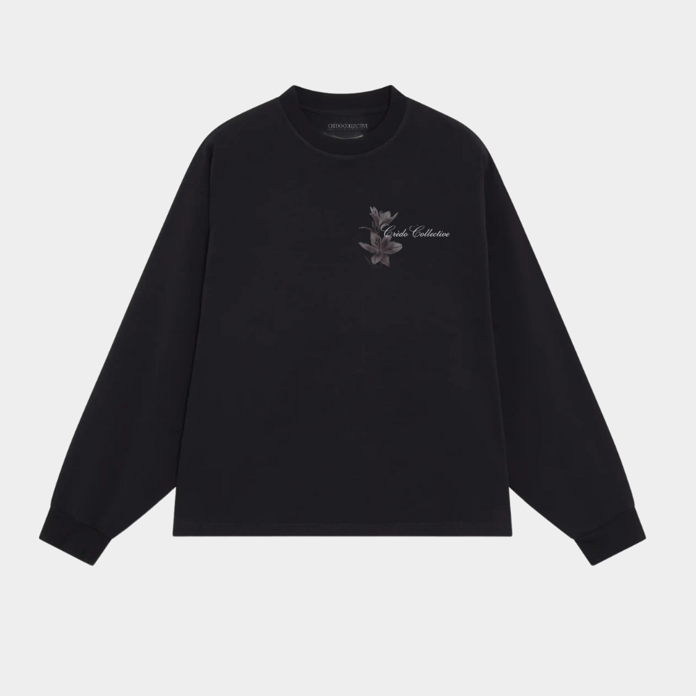 Floral Bloom Longsleeve | Midnight Black
