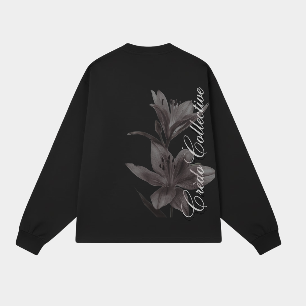 Floral Bloom Longsleeve | Midnight Black