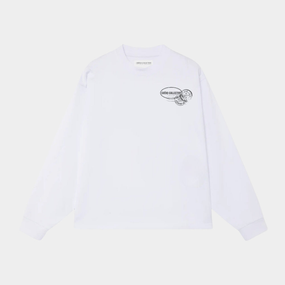Travel Archive Longsleeve | Pearl White