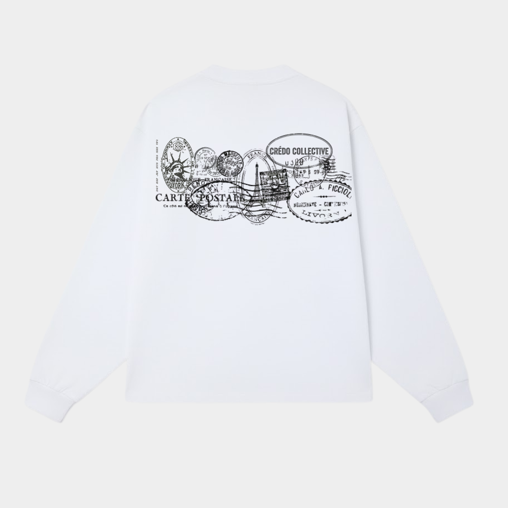 Travel Archive Longsleeve | Pearl White
